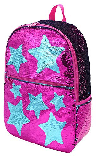 Le Vasty Kids Sequin Backpack for Little Girls Cute Elementary School Book Bag Bookbag Glitter Sparkly Child Travel Back Pack Hot Pink