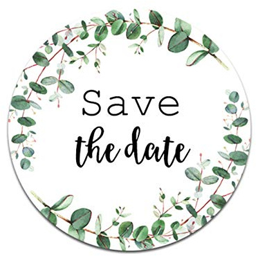 Nastami 50 Sticker Save the Date Eucalyptus Hochzeit Sticker Aufkleber Save the Date