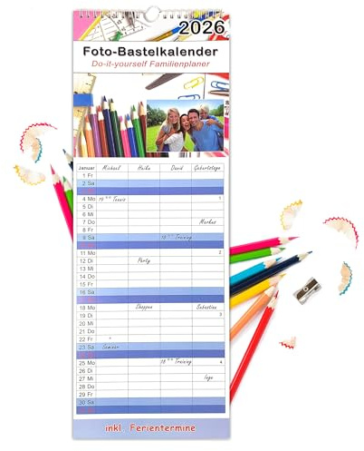 Familienkalender 2027 zum Selbstgestalten - DIY Bastelkalender 4 Spalten