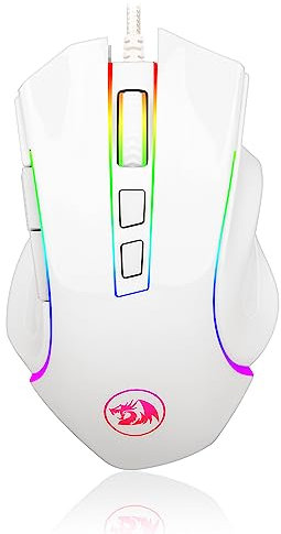Redragon Raton Gaming M607W - Griffin Blanco, RGB Personalizable, 7 Botones Programables, Computer Mice | RED-M607W