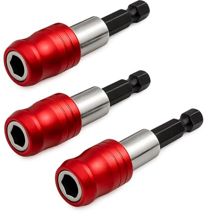 Saipor 3pcs Magnetic Screwdriver Bits Holder Drill Bit Extension Bar 60mm | 1/4” Hex Shank Quick Release Socket Screw Driver Drill Bit Chuck Adapter for Hand-held Drivers or Power Drill