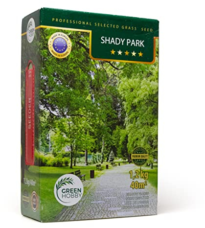 Green Hobby Rasensamen Grassamen Schattenrasen Saatgut Trockenresistent Winterhart 1,2 kg Shady Park