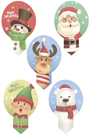 Dekora - Dekorapin Noël | Décoration Comestible pour Cupcakes ou Gâteaux d'Anniversaire d'Enfants | 20 Gaufrettes de Noël Comestibles 6,5 x 4 cm