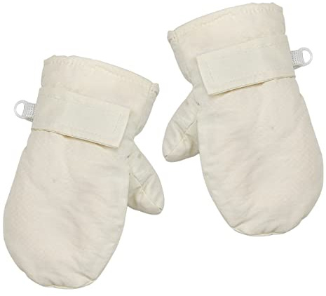 Polaire Gants Enfant Hiver, Gants 2/3/4 Ans Fille Garçon, Moufle Bébé Naissance Anti-Griffure Laine Chaud Doublure pour Activités, Cadeau de Enfant (L, Blanc)
