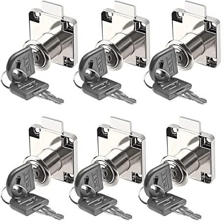 GZLCEU 6 Pezzi Serratura Cassetto Scrivania, Metallo Serrature per Armadietti con 12 Chiavi per Ufficio, Casa, Centro Commerciale, Cassetti per Armadio, Vetrina