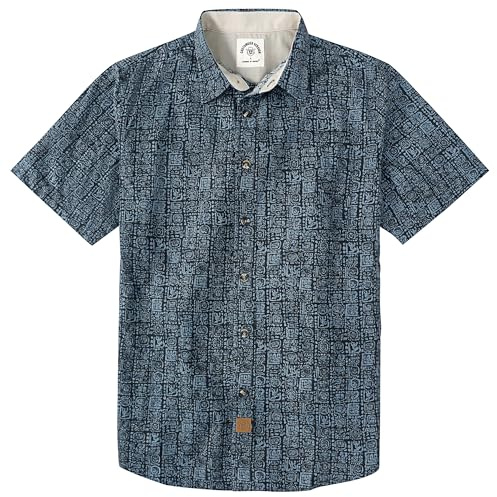 Dubinik® Chemise Homme Manches Courtes Carreaux Décontractée Coton | Confort, Vintage, Boutonné, Léger, Confortable, Travail, Entretien Facile, Poches Poitrine, Plein Air, Adapté Au Quotidien