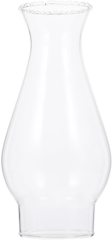 FRCOLOR Lámpara de aceite, pantalla de cristal, cilindro de repuesto, pantalla de cristal, repuesto para pantalla de petróleo, lámpara de queroseno, lámpara de mesa
