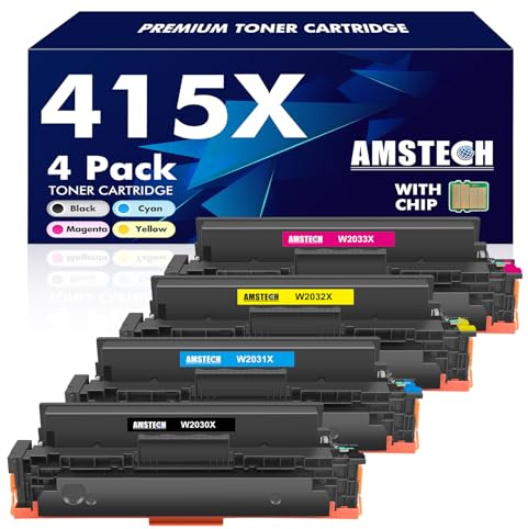 415X 415A M479fdw Toner Mit Chip Kompatibel für HP LaserJet Pro MFP M479dw | 4-Pack W2030X W2031X W2032X W2033X Schwarz Cyan Gelb Magenta für Color LaserJet Pro MFP M479dw M479fnw M479fdn M454dw M454dn