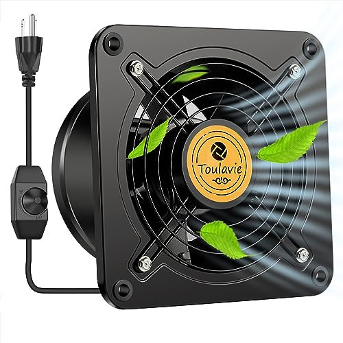 6 Inch Exhaust Fan, 308 CFM Vent Fan Wall Mounted with Variable Speed Controller, Powerful Ventilator Extractor Fan Through Wall or Ceiling for Kitchen Bathroom Attic Window Smoking Room Garage