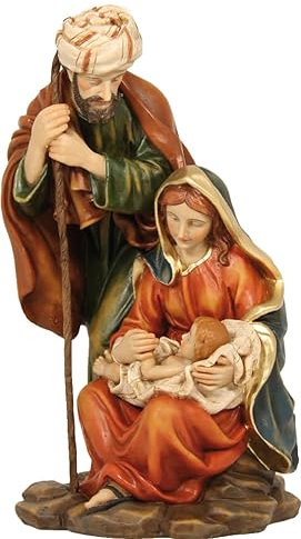 FADEDA Hlg. Familie, Krippenblock modern/Höhe:22 cm/handbemalt/detailgetreue Krippen Figuren - Weihnachten Tisch Dekoration Krippe Zubehör