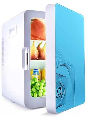 SZAJOR 20L litet bärbart kylskåp, minikylskåp för bil och hem med dubbla användningsområden, med kyl- och uppvärmningsfunktion, för drycker, öl, frukt, hem och resor,Blue