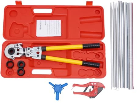 Alicates de presión TH 16-32 mm, herramienta de prensa de 6 tonos, con cabeza giratoria 360°, alicates de prensado de tubos, juego de herramientas de prensado, mordazas multicapa para tubo compuesto