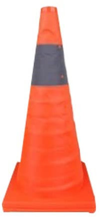 Cono Stradale di Sicurezza Pieghevole, Cono Riflettente con Design Telescopico e Base Rinforzata, per Parcheggio Stradale, Pratica di Guida (45 cm/17,7 pollici)