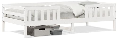 Juroupi Massivholzbett ohne Matratze Weiß 80x200 cm Holz Bett Massivholzbett Bed Frame Bettgestell Bett Holz Kiefernholz