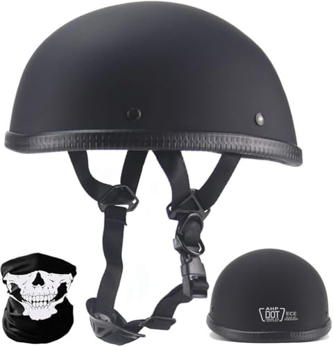 CZSBXBHD Halbschalenhelm mit ECE Jethelm Retro Schnellverschluss-Schnalle Motorrad Halbhelme Motorrad Helm Brain-Cap Halbschale Chopper Helm Vintage Roller Helm Scooter-Helm Für Cruiser,B,XL 61~62CM