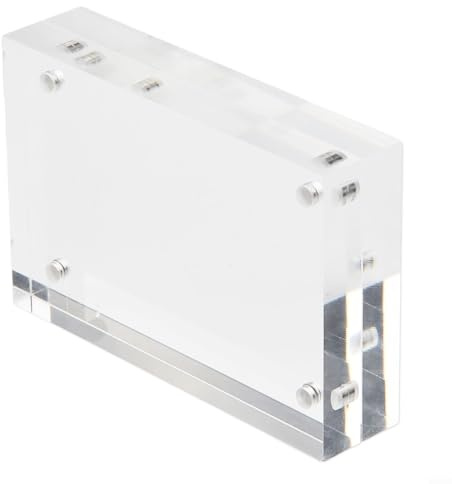 Cornice portafoto magnetica in acrilico trasparente, espositore per poster, doppio lato, per decorazione della scrivania, per casa e ufficio, 10+10 mm di spessore (10 x 15 cm)