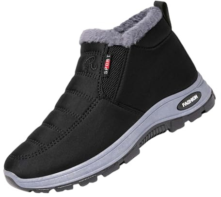 Podofit Bottes d'hiver orthopédiques imperméables pour homme et femme Bottes de neige chaudes antidérapantes avec doublure en fourrure Chaussures d'extérieur Chaussures pieds nus Chaussures d'hiver