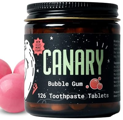 Zahnpasta-Tabletten mit Kanarienhydroxyapa in Form von Kaugummi: remineralisierend, fluoridfrei, völlig natürlich mit Xylit, ideal für Kinder, plastikfrei, 126