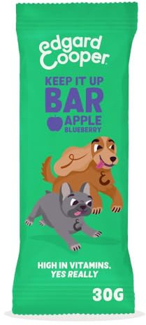 Edgard Cooper Hundeleckerli, Keep it Up Bar Apple, 30g x 1 Adult Welpen Leckerlis, Getreidefrei, Natürliche Zutaten, hoher Proteingehalt und frisches Fleisch