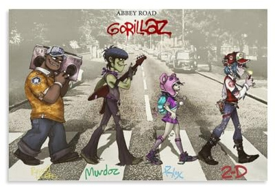 Gorillaz Poster Vintage Virtual Band Music Cover Für Zimmer, Ästhetische Leinwand-Wandkunst, Schlafzimmer-Dekor Poster 12x18inch(30x45cm)