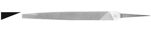 Lima plana de mecánico, acero al carbono, punta recta, para alisar y dar forma a superficies metálicas. Ideal para trabajos de precisión.