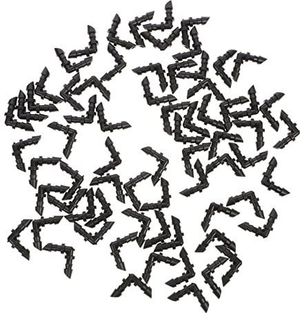 CIYODO Lot de 70 Raccords Barbelés Coudés 90° pour Tuyau D'irrigation 1/4 Pouce en Plastique Noir, Connexion Étanche Facile à Installer pour Irrigation Potagère