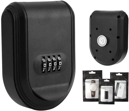 Magnetic Key Box with Combination Lock, Magnetic Lock Box for Car Key, Outdoor Key Safe Wall Mounted