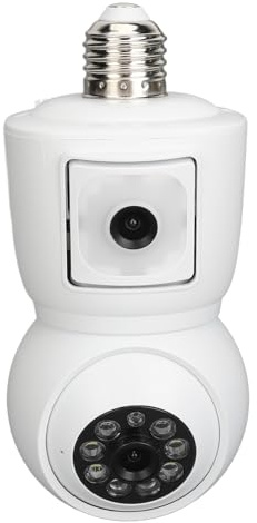 Marhynchus Telecamera di Sicurezza in Lampadina 3 MP Wireless Esterno Interno 360 ° WiFi Light Bulb Telecamere Rilevamento del Movimento per la Sorveglianza per Esterni per la Casa, 2k a