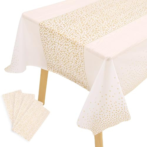 Einweg Tischdecken, 8 Stück Rechteckige Party Tischdecke 137x274cm, Wasserdicht Tischdecken Geburtstag, Rechteckig Tischtuch, Tischdecke Bierzeltgarnitur für Party, Hochzeit