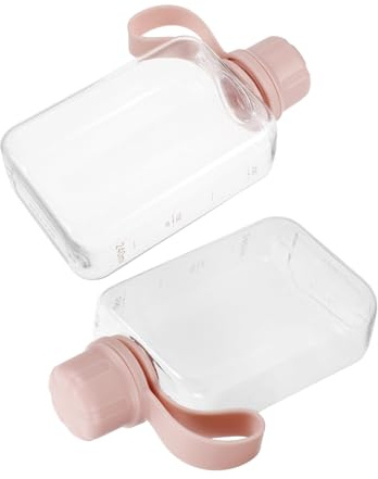 Toyvian 2 Pièces Bouteille Plate Fine Plastique Étanche Flasque Portable Compacte pour Sport Voyage Randonnée et Usage Quotidien