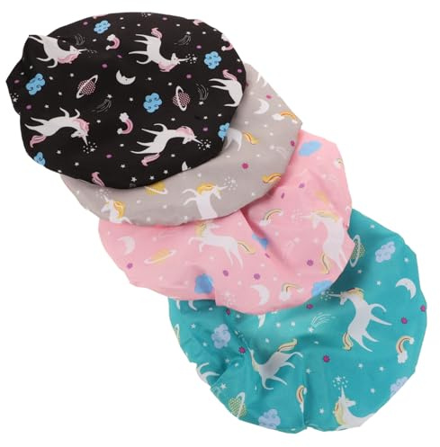 Ipetboom 4 Stück-pack Duschhauben aus Eva mit Doppellagigem Design und Elastischem Gummiband Wiederverwendbar Faltbar Geeignet für Spa und Badezimmer