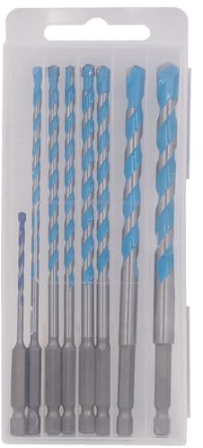 MoSundi Juego de 8 brocas para hormigón con punta de aleación dura, taladro de mampostería extendido de 6 mm para taladros eléctricos, vástago hexagonal para impacto y uso giratorio