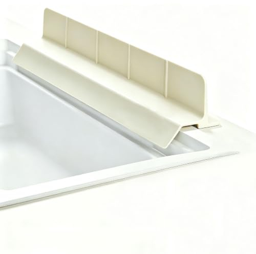 DNNPCFE Kitchen Sink Splash Guard,58cm Extra Long Silicone Splash Guard with Suction Cups, Reusable Water Retaining Board for Faucet, Washing Dishes, Kitchen Sink (White, 58x9x10 CM)