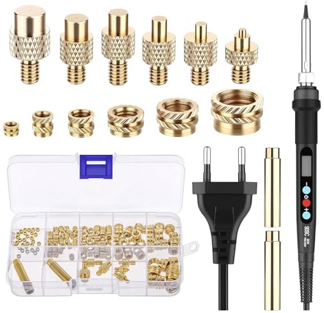 Gewindeeinsätze M2-M8 Löt Set - 139 Stk Regelbarer Lötkolben für 3D-Druck