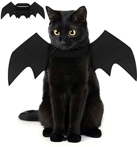 Crewell Halloween Costume halloween gatto per Animale Cane Gatto,ali pipistrello Costume da pipistrello,cosplay gatto