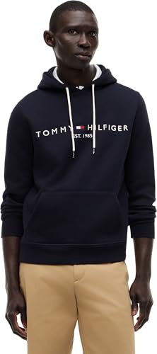 Tommy Hilfiger Sweat à Capuche Homme Core Tommy Logo avec Capuche, Bleu (Sky Captain), M