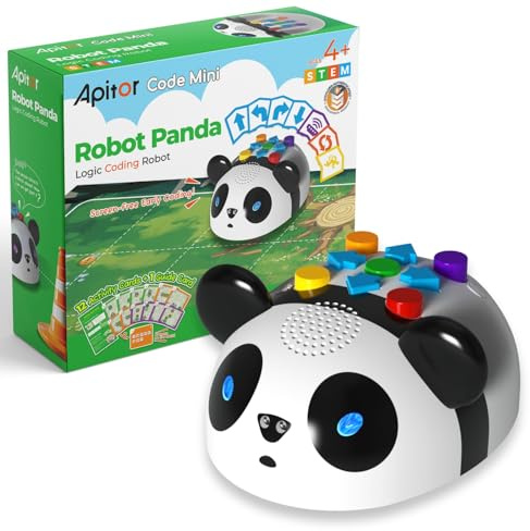 Apitor Robot Panda Screen-Free STEM Coding Robot for Preschoolers Ages 4-6