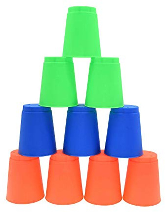 Pre-sport unisex ungdomar stapelkoppar (paket med 12), blå/grön/orange