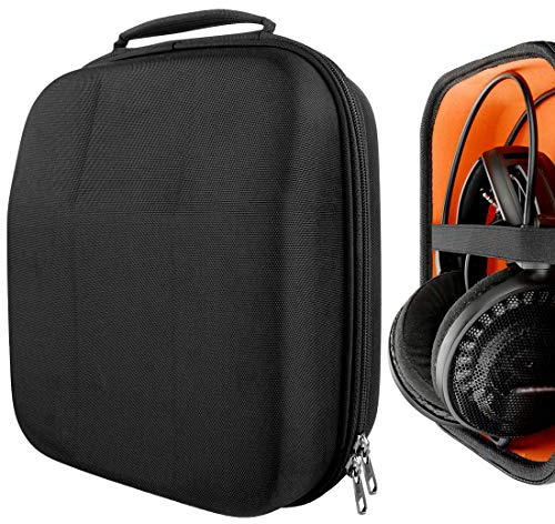 Geekria Shield Headphones Case Compatible with Audio-Technica ATH-R30/R50x/AD900X/AD500X/R70X and More, Replacement Hard Shell Travel Carrying Bag with Cable Storage (Black)