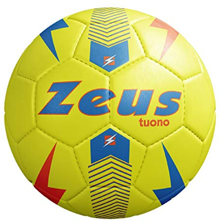 Brollogroup Pallone da Calcio Zeus Tuono Misure 3-4 - 5 Palloni da Calcetto PS 39718 (GIALLOFLUO/Light Royal, Misura 4)