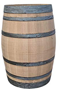 Tropictrees tonneau décoratif en chêne 225 l - Planter - Vol silencieux et pratique - Table haute - Récupérateur de pluie - Table de jardin - Tonneau poli