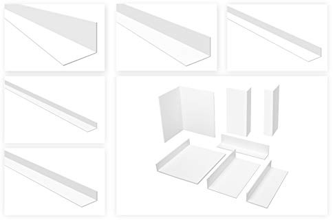 HEXIM Winkelprofile ungleichschenklig weiß - PVC Kunststoffwinkel, Auswahl Maße & Stärke - (HJ 364, 80x50 mm) Kantenschutz Wand Leisten Profil