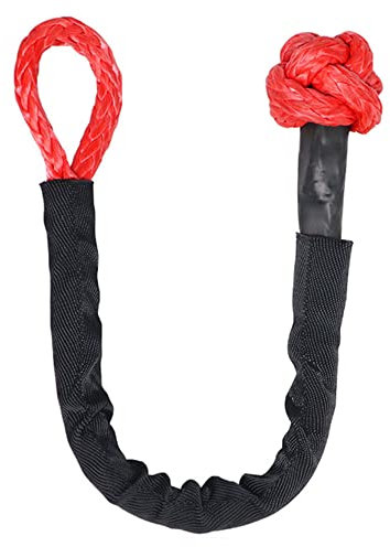 Tiardey 1/2 'X 22 pollici (55000LBS) Morbido grillo corda sintetica per recupero su strada Resistenza alla rottura per la vela SUV ATV camion Jeep - Rosso