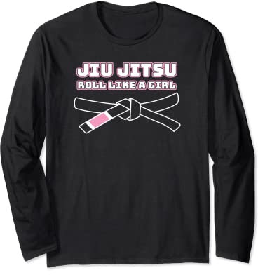 Jiu Jitsu Roll wie ein Mädchen Lustiger brasilianischer Gi Jiu Jitsu Langarmshirt