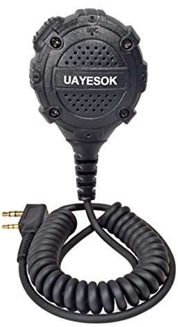 UAYESOK Funkgerät Schultermikrofon Walkeie Talkie 2 Pin Handlautsprecher Mikrofon für Kenwood TK-3501 TK-3701 Baofeng UV-5R BF-888S WOUXUN eSynic RT24 RT27 2 Wege Radio Zubehör