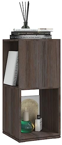 INLIFE Drehregal Grau und Sonoma-Eiche 34,5x34,5x75,5 cm Holzwerkstoff
