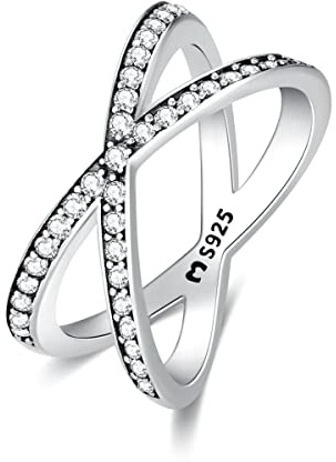 Anelli da donna in argento 925 a croce con strass. Anello da donna in argento 925 con finitura argento o oro. Gioielli da donna ideali per coppia e fidanzati, regali per amiche... Anelli coppia