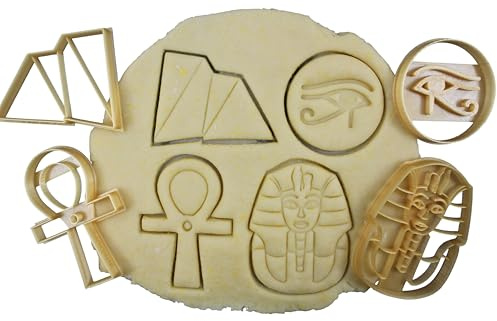 3DKOUPE - Ausstechformen aus dem alten Ägypten - 4 Stück - Pharao, Pyramiden, Ankh, Horusauge