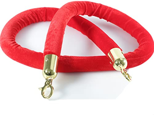 Kerafactum Seil Absperrband Tau mit Karabiner Haken Absperrkordel Kordel zur Absperrung extra dickes Absperrseil Band als Deko Handlaufseil bzw. Handlauf geeignet Ø 32 mm 150 cm rot gold