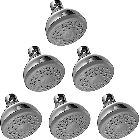 6x Duschkopf Brausekopf mit Antikalk - Düsen Wand, hochwertig verchromt 1/2 Zoll